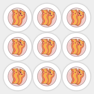 Blue Fried Bacon Pattern Sticker